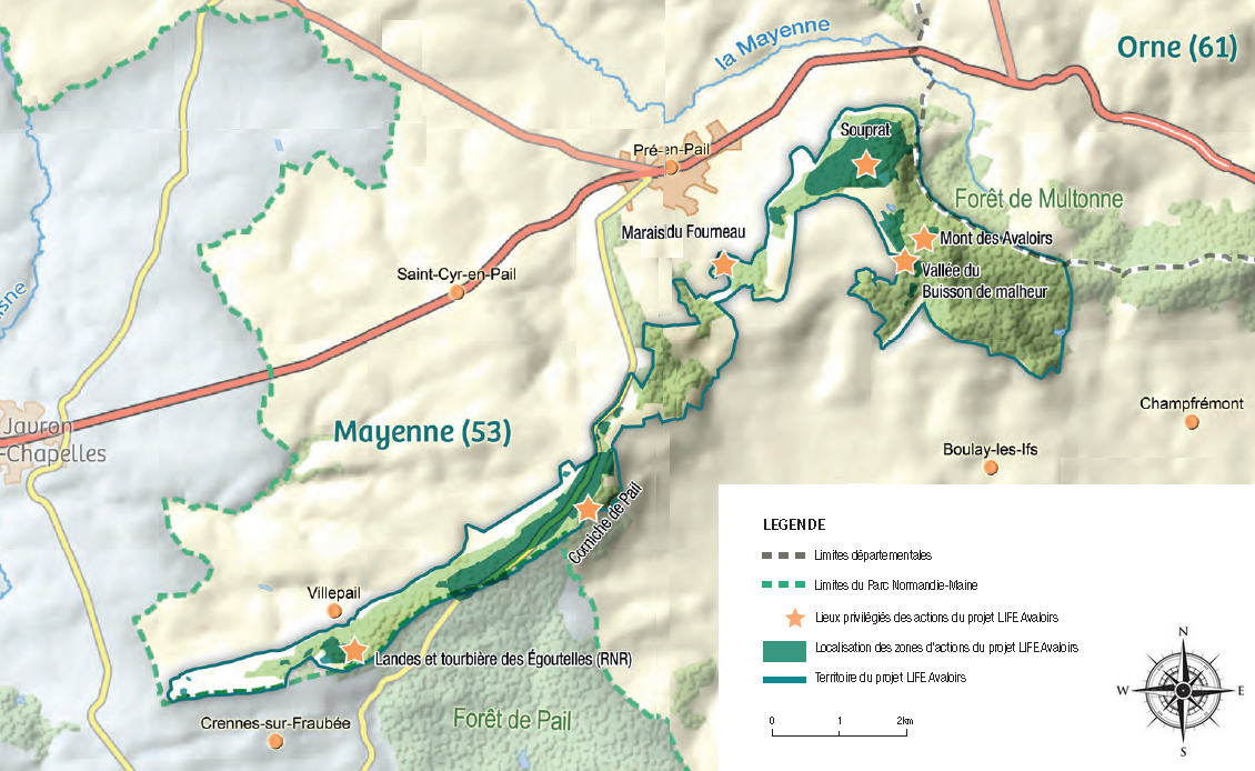 Plan de la Corniche de Pail au Mont des Avaloirs